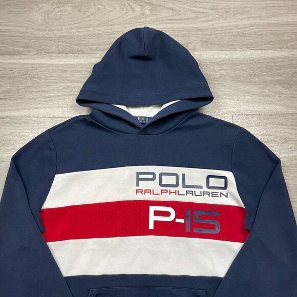 Polo Ralph Lauren Hoodie Mens Medium Blue P-15 Team USA Olympic - Picture 1 of 16